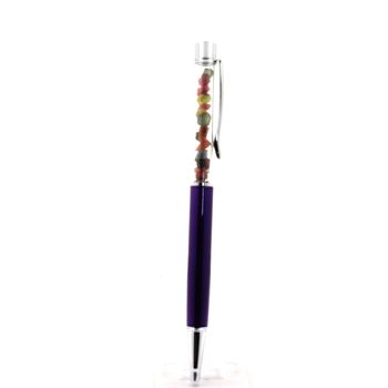 Raw multicolor Tourmaline mineral pen Zambia.