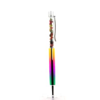 Raw multicolor Tourmaline mineral pen Zambia.