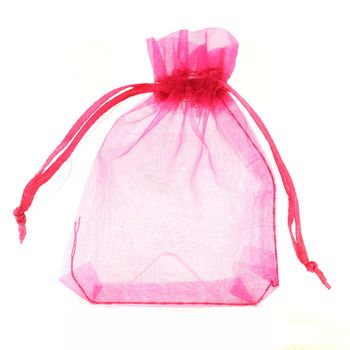 50 Pochettes Sachets couleur Fuchsia en Organza pour Bijoux, Cadeaux
