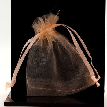 50 Pochettes Sachets couleur Pêche en Organza pour Bijoux, Cadeaux