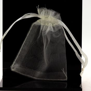 50 Pochettes Sachets couleur Beige en Organza pour Bijoux, Cadeaux