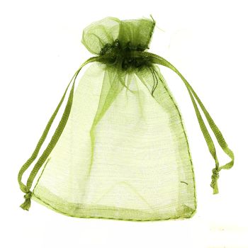 100 Pochettes Sachets couleur vert olive en Organza pour Bijoux, Cadeaux