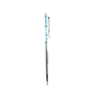 Raw Larimar mineral pen Dominican Republic.