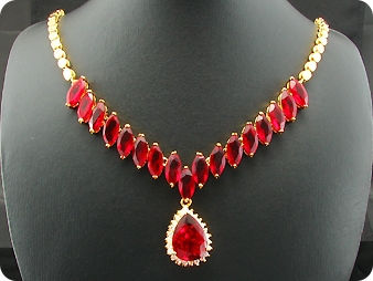 18x20-15mm Red Ruby Necklace