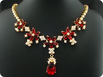 26x6-18mm Red Ruby Necklace