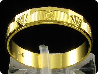 Yellow Gold Engraving Pattern Ring