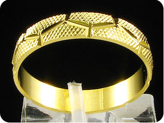 Yellow Gold Engraving Pattern  Ring