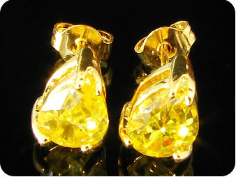 2x8mm Yellow Topaz Earrings
