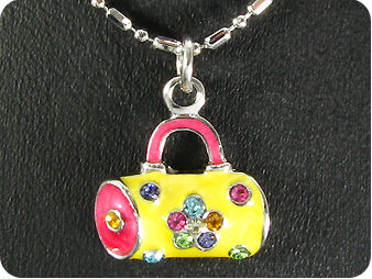 11x2mm Multicolour Topaz Handbag Pendant