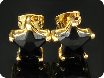 2x8mm Black Sapphire Earrings