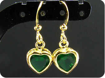 Boucles d'oreille Emeraude de synthèse