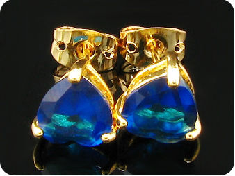 2x7mm Blue Sapphire Earrings