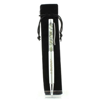 Raw Green rutile Quartz mineral pen Brazil.