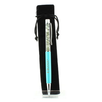 Raw Green rutile Quartz mineral pen Brazil.