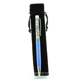 Raw Green rutile Quartz mineral pen Brazil.