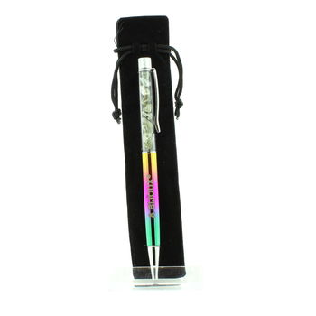 Stylo minéraux Quartz rutile vert du Brésil.