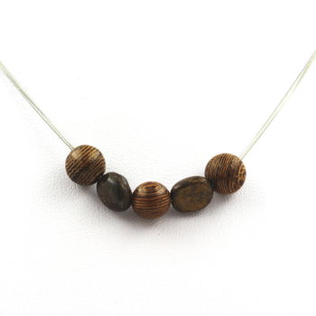 Necklace 8 mm wooden beads + Bronzite from Brazil