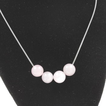 Collier 4 perles Quartz rose 8 mm