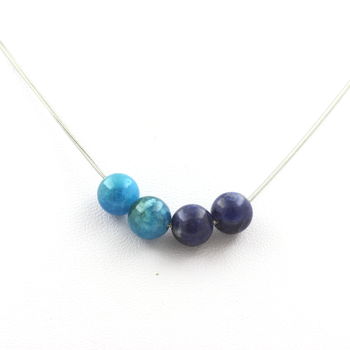 Necklace Sodalite + Apatite beads 8 mm