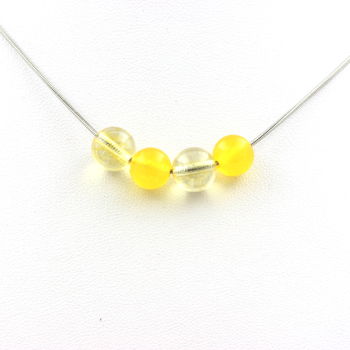Collier perles Agate jaune + Citrine 8 mm