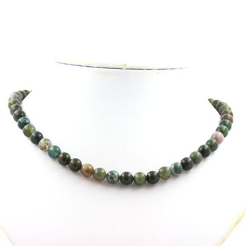 Collier perles Agate Indienne 8 mm
