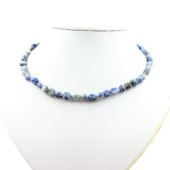 Blue Jasper from South Africa beaded necklace
