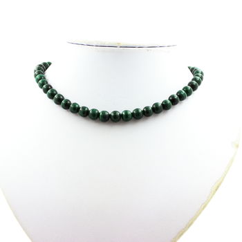 Collier perles Malachite du Congo qualité 7A 8 mm