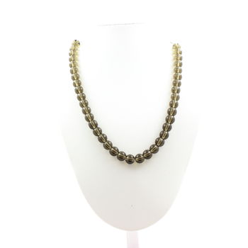 Collier perles Quartz fumé 8 mm