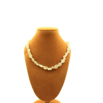 Collier perles Quartz à Rutile doré du Brésil