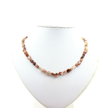 Collier perles Quartz rutile rouge du Brésil