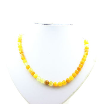 Collier perles Sardonyx jaune 8 mm