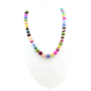 Collier perles Tourmaline multicolore 8 mm