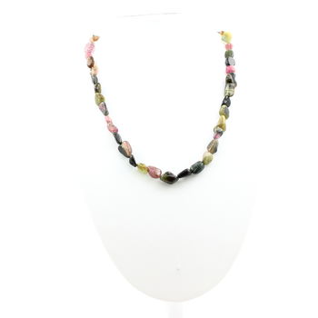 Collier perles Tourmaline multicolore du Brésil