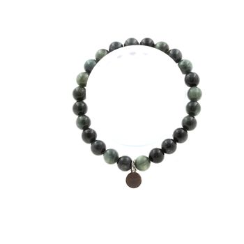 Bracelet Perles Seraphinite de Russie 8 mm. Taille Personnalisable.