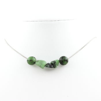 Epidote from Myanmar (Burma) + Epidote from Australia 8 mm beaded necklace