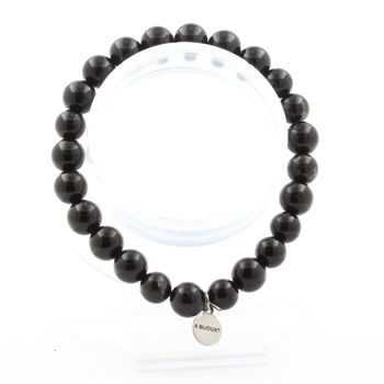 Schorl tourmaline from Brazil 8 mm. 3A quality beads Bracelet. Customizable Size.