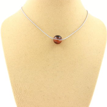 1 Dream Agate bead 8 mm necklace Stainless steel chain