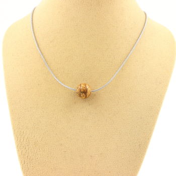 1 Landscape Jasper bead 8 mm necklace Stainless steel chain