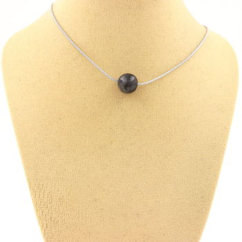 Collier 1 perle Labradorite 8 mm. Chaine en acier inoxydable.