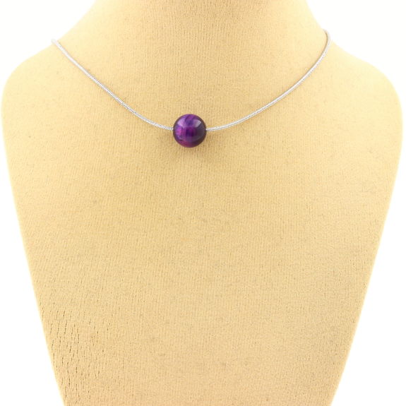 Collier en améthyste - Perles roulées 7 à 10 mm - 90 cm Collier en améthyste - Perles roulées 7 à 10 mm - 90 cm