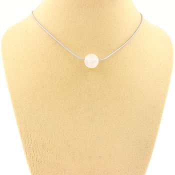 1 Moonstone bead 8 mm necklace Stainless steel chain