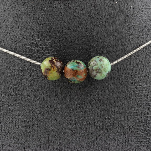 Chrysocolla from Namibia quality 7A mm beads necklace