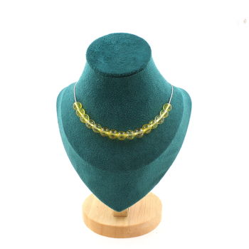 Citrine 8 mm 15 beads necklace. Stainless steel chain