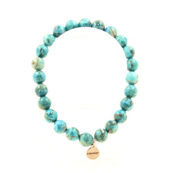 Bracelet Perles Turquoise d'Afrique du Sud 8 mm.