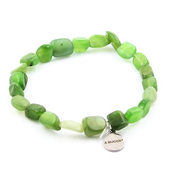 Bracelet Perles Jade néphrite de Sibérie (Russie).