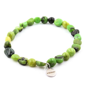 Bracelet Perles Jade néphrite de Xiuyan Chine.