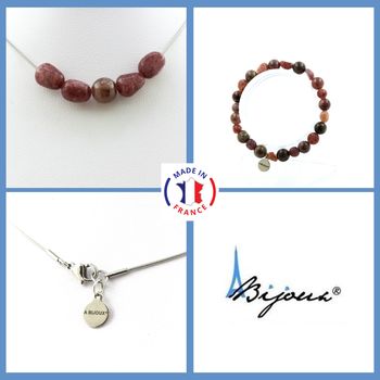 Jewelry set Bracelet Necklace Ruby from Brazil + Ruby from Mogok, Burma, Myanmar Beads 8 mm. Stainless steel chain.