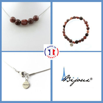 Jewelry set Bracelet Necklace Ruby from Brazil + Ruby from Mogok, Burma, Myanmar Beads 8 mm. Stainless steel chain.