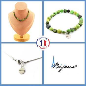 Jewelry set Bracelet Necklace Jade Nephrite from Xiuyan China 20 beads. Stainless steel chain.