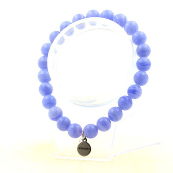 Bracelet Perles Agate crazy lace bleu 8 mm.